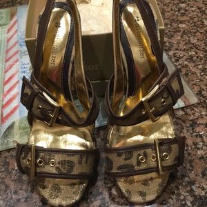 Gold n Brown Sandals New